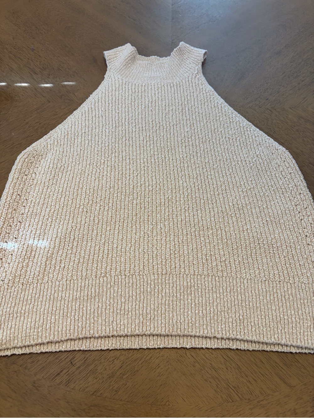 Gentle Fawn Sleeveless Cowl Knit Tank in Light Beige